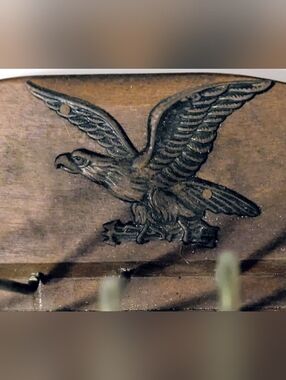 Tie Rack Vintage Wood Panel with Metal Eagle Accent Brown 2012